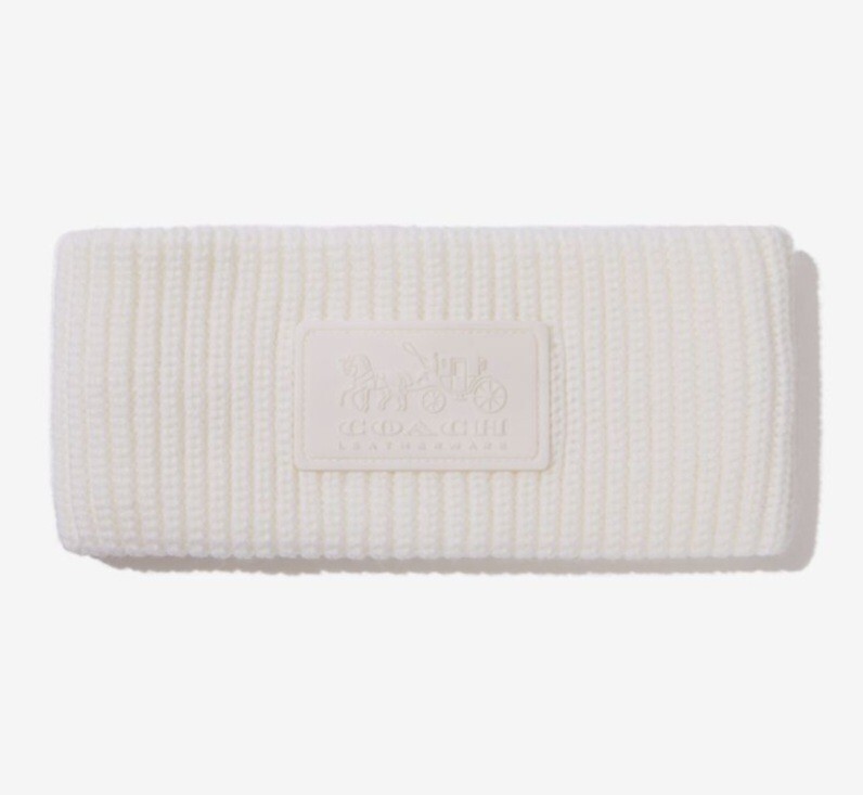 COACH cable knit winter headband, white, NEW | eBay display picture 1