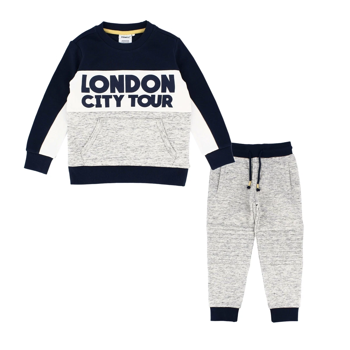 PRIMIGI tuta girocollo felpata bambino suits entry junior grigio