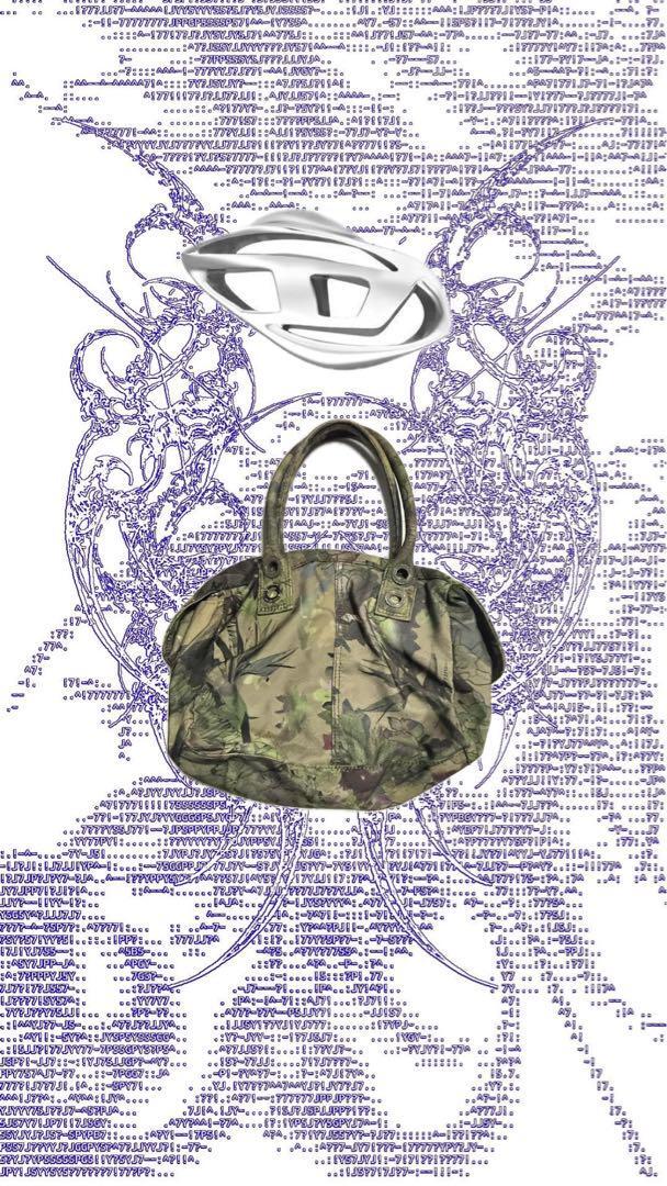 Diesel Men Camouflage Shoulder Hand Bag Y2K Grunge Luxury Stylish