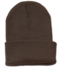 Blank Winter Long Beanie Cap , Brown