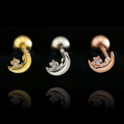 Color Gem Helix Conch Ear Climber Cartilage Ring Ball Bar Stud Piercing Earring - Picture 107 of 157