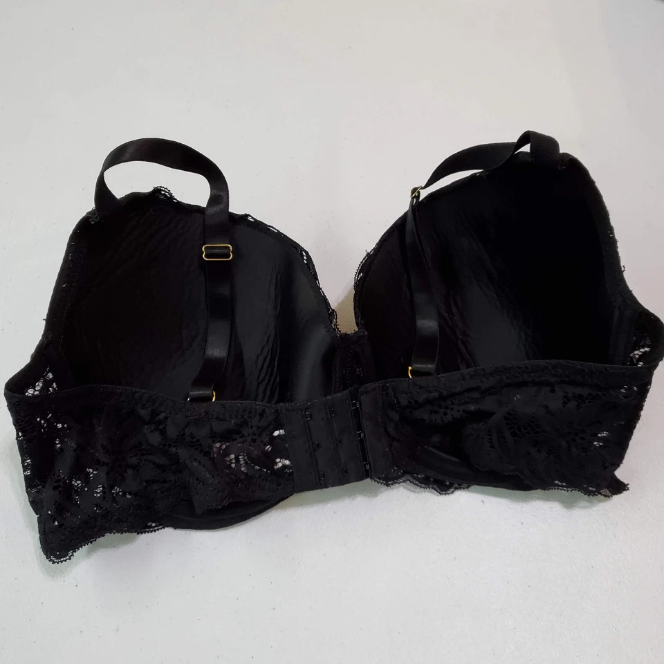 Sujetador Juicy Couture para mujer 38D negro ligeramente forrado con aros correas ajustables de encaje Foto 4 de 4