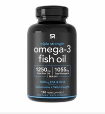 Sports Research Triple Strength Omega-3 Fish Oil, 150 Fish Softgels