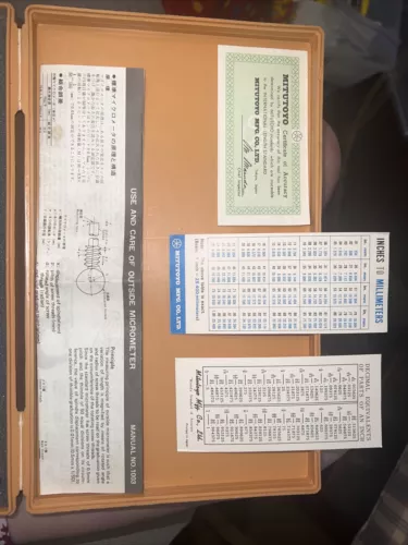 Mitutoyo 103922 Outside Micrometer Set