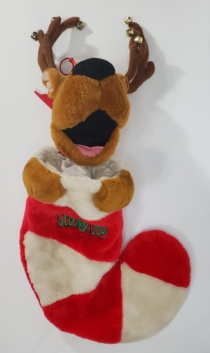 Vintage Scooby Doo Reindeer Singing Christmas Stocking Plush Fleece 3D Working - Picture 2 of 4