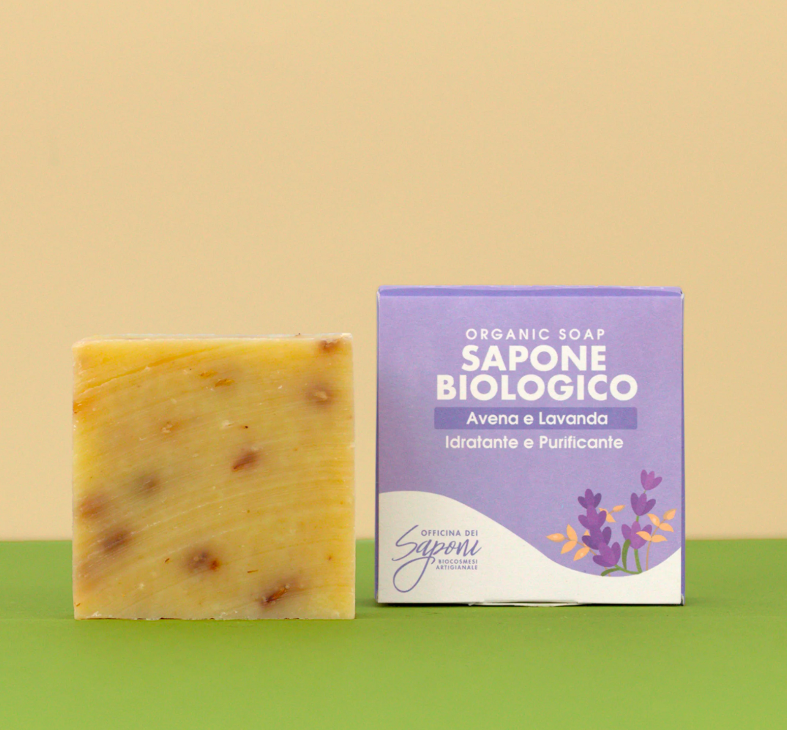 Officina dei Saponi SAPONE BIOLOGICO Avena e Lavanda Idratante Purificante 100gr