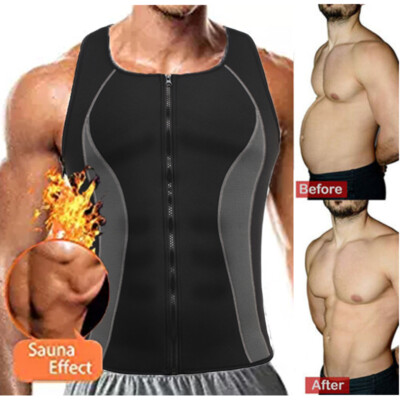 Men's Neoprene Sweat Vest Weight Loss Workout Tank Top Fat Burner Body Shaper US
