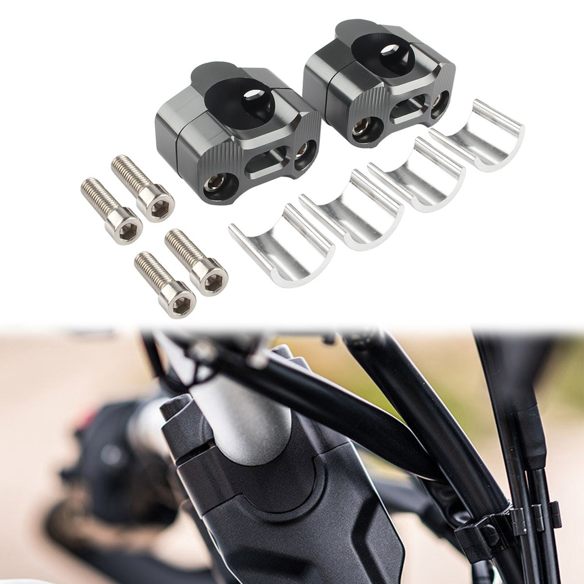 Handle Bar Fat Bar Mount Clamps Titanium 7/8