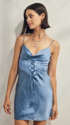white christmas dresses Sassy Shortcake Liv Blue Corset Dress