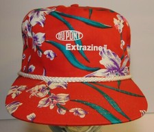 Old Vintage 1980s DuPont Extrazine II Farm HAWAIIAN SNAPBACK TRUCKER HAT HIPSTER