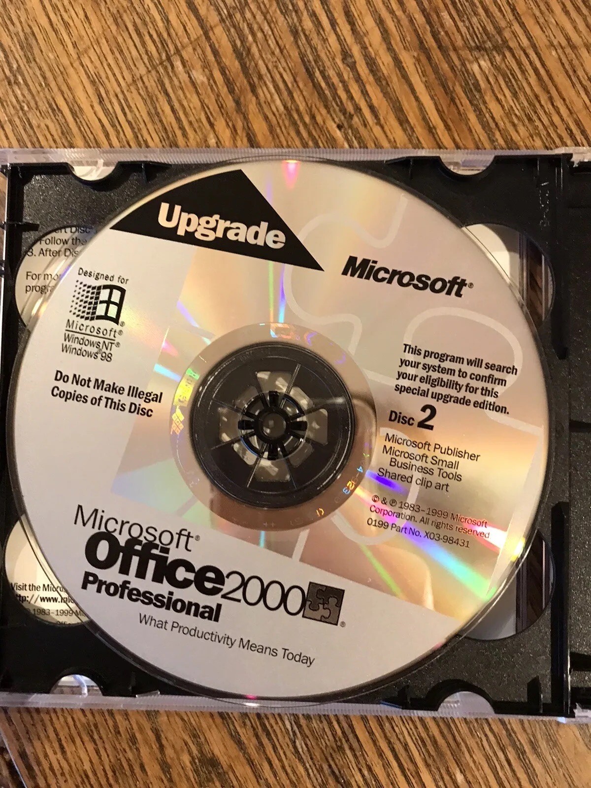 Genuine Microsoft Office 2000 Professional SR1 Upgrade - 2-CD Set on ...