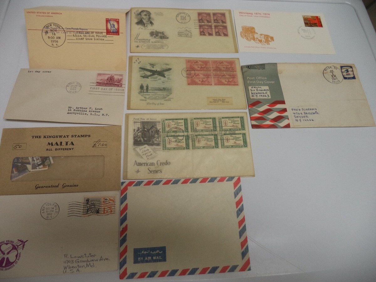 20 ITEMS US POSTAGE STAMPS FDC 1920-1929 1918 1950 1970