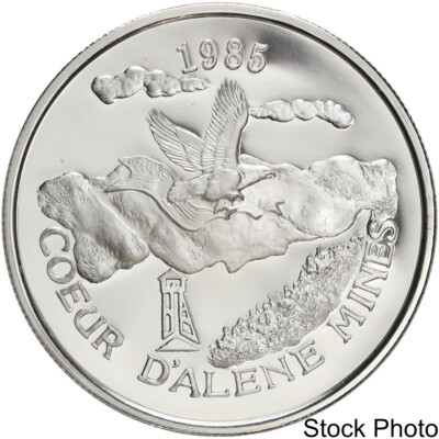 Vintage 1985 Coeur D'Alene Mines One Silver Freedom 1 oz .999 Fine Silver Round