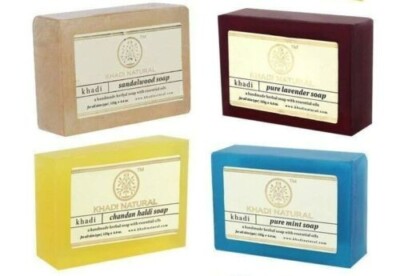 Khadi Natural Bathing Soap Anti Bacterial Natural Herbal Soap Assorted Set Of 4