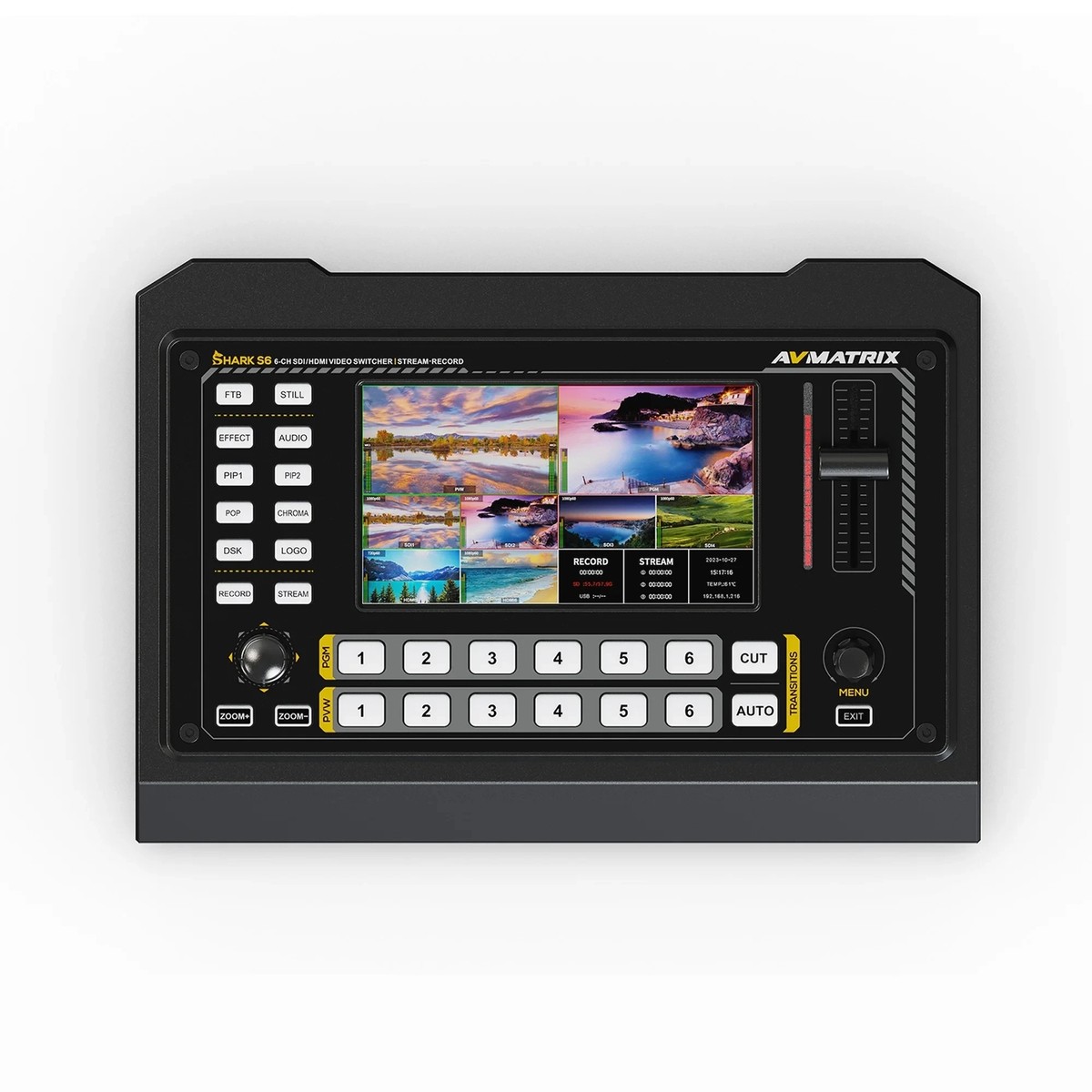 AVMATRIX Shark S6 6-Channel HDMI SDI Video Switcher Mixer 5