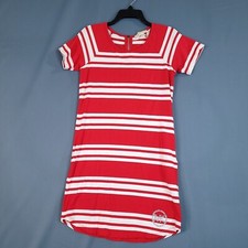 Michael Kors Women's Short Sleeve Shirt Dress Red & White Stripe Size XS