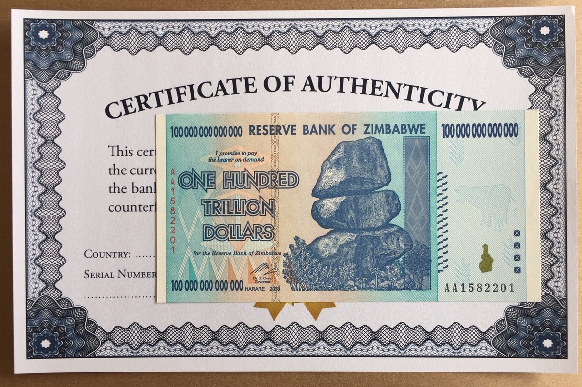 ブルネイ旧紙幣100リンギット他 AUTHENTIC 100 TRILLION ZIM BOND DOLLAR 2008 ZIMBABWE 2008 AA UNC