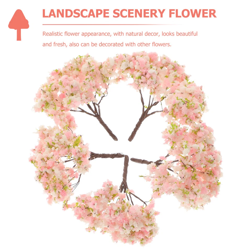 Mini árboles de cerezo artificiales en flor de cerezo realistas de 10 piezas Foto 4 de 4