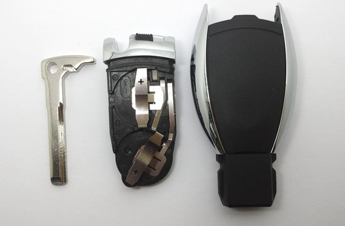 OATSBASF Cover per chiave auto, per Mercedes Benz W204 W211, 2-3 tasti Keyless A B C E Class (bordo dorato grigio