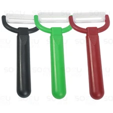 3 Pack of Peeler for Vegetable Potato Fruit Ceramic Blade Red Black Green