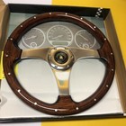 <!--F#f_0-->350mm Flat Timber + chrome spoke ADR10 Classic sports racing steering wheel<!--F/-->