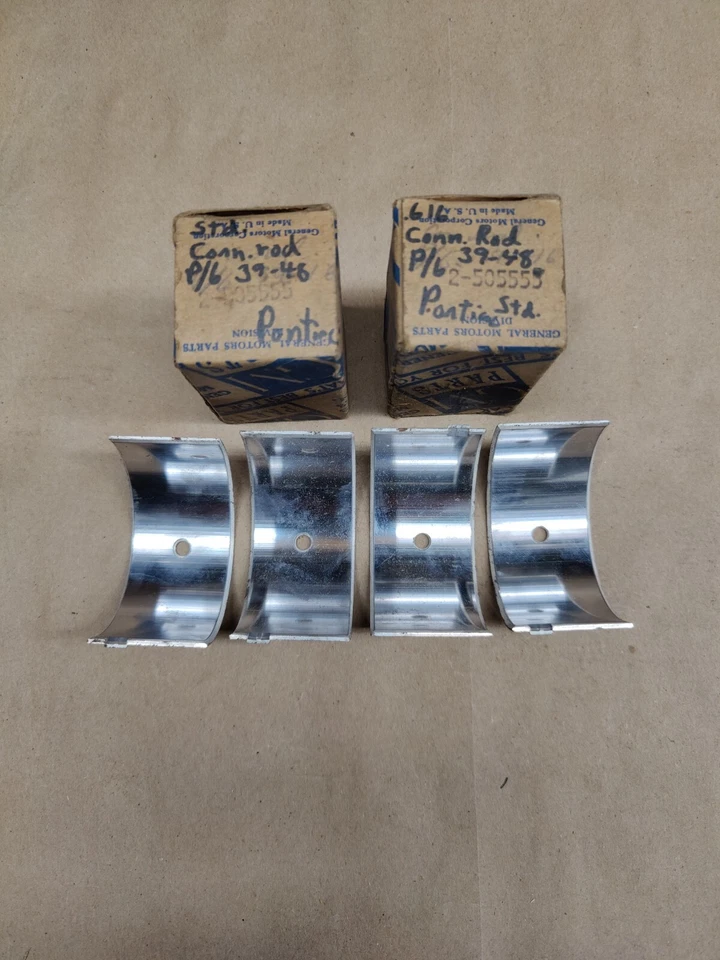 Juego de 2 cojinetes de biela de 6 cilindros Pontiac 1939-46 GM 505555 NUEVO OEM Foto 2 de 2