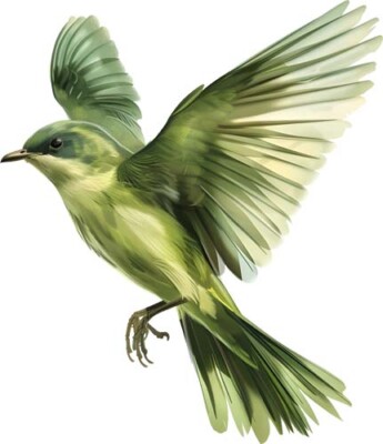 Grün fliegender Vogel bunte Wandkunst Schlafzimmer Kinderzimmer Dekor Vinyl Aufkleber Abziehbild