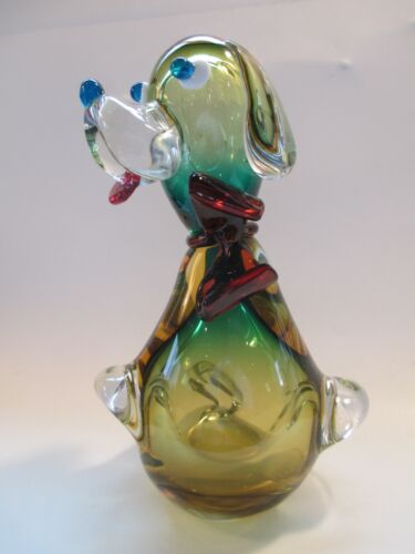 MURANO Italy Art Glass Figure Dog Multicolor Hand Blown Glass C73 - Picture 4 of 14