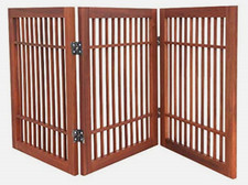 Pet Gate Freestanding Folding Acacia Hardwood, 54W x 24H