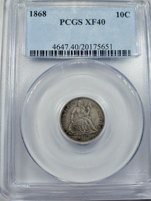 1868 Seated Liberty Dime PCGS XF40 | eBay