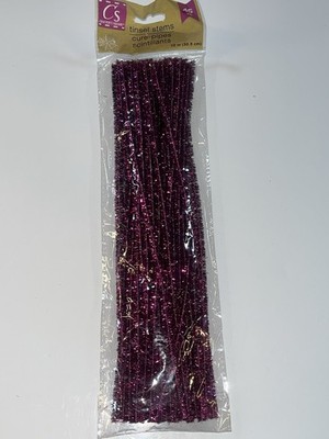 12'' Metallic Wired TINSEL ( PIPE CLEANER ) 6MM STEMS Color Purple
