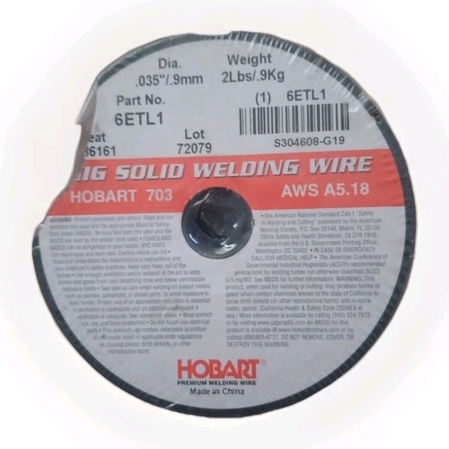 New. Hobart Filler Metals 6Etl1 Mig Welding Wire, 70S3, 0.035, 2 Lb - Picture 1 of 3