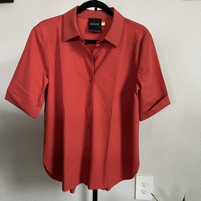 LYSSE Josie Short-sleeve Button Down / Neiman Marcus Women Blouse Size M NWOT