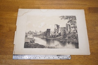 DRUCKE: Drei Bilder von Rhuddlan Castle in Nordwales - Geschichte, Erbe