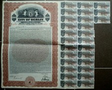 Miasto Berlin - Państwo Pruskie 1928, 6% złota obligacja należna 1958 roku (1 000 $) + zamach stanu.