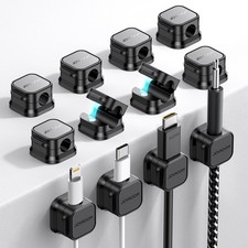12-Pack Magnetic Cable Clips Phone Charging Cord Holder Desk Cable Management