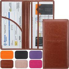 Premium Car Registration  Insurance Card Holder with Magnetic Shut, Vehicle Glo