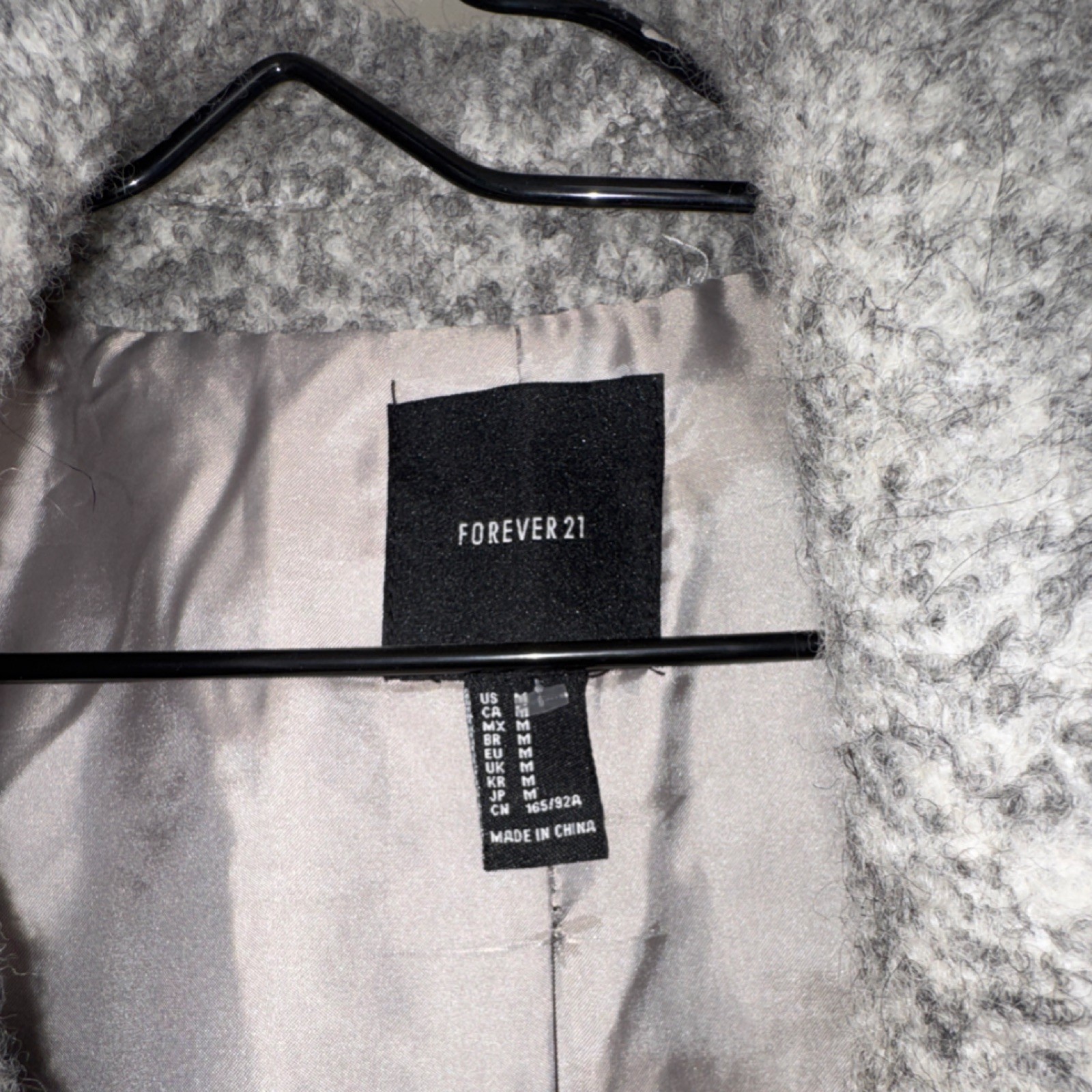 FOREVER 21 Gray Collared Button Lined Overcoat Wo… - image 3