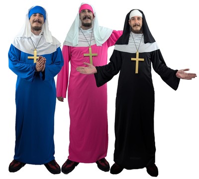 Adult Mens Stag Party Stag Night Nun Religious Fancy Dress Costume