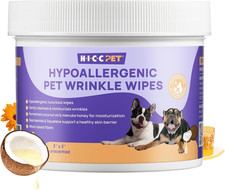 HICC PET Wrinkle Wipes, Vet-Recommended Dog Wipes Cleaning Deodorizing, Soothes