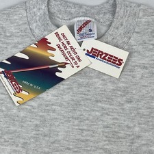 Vintage New Jerzees Blank Sweatshirt Size S Made In USA Crew Neck Pullover Gray