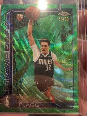 2025-26 Topps Chrome Update Cooper Flagg Green RayWave Refractor /99 RC #151