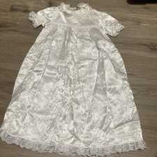 Vintage Baby Girl Christening Gown Ivory Off white 0-6 Months Baptism Classic