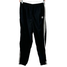 Vintage 90s Adidas Windbreaker Pants Black White L Retro Classic Jogger