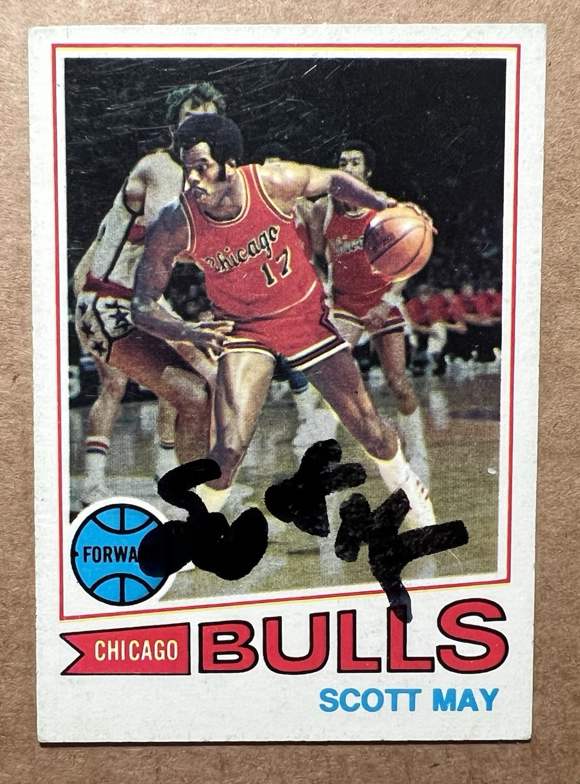 SCOTT MAY AUTOGRAPHED 1977-78 TOPPS ROOKIE BASKETBALL CARD # 36 CHICAGO BULLS