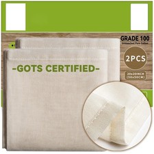 Cheesecloth, 100 Cotton, 20x20Inch, 2PCS, Beige