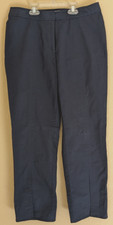 H Halston Women's Dress Pants Slacks Navy Blue Size 6 Design Front Slits Cotton