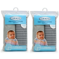Graco Pack N Play Playard Fitted Sheets Size 39 in x 27 in New Lot of 2 Packs