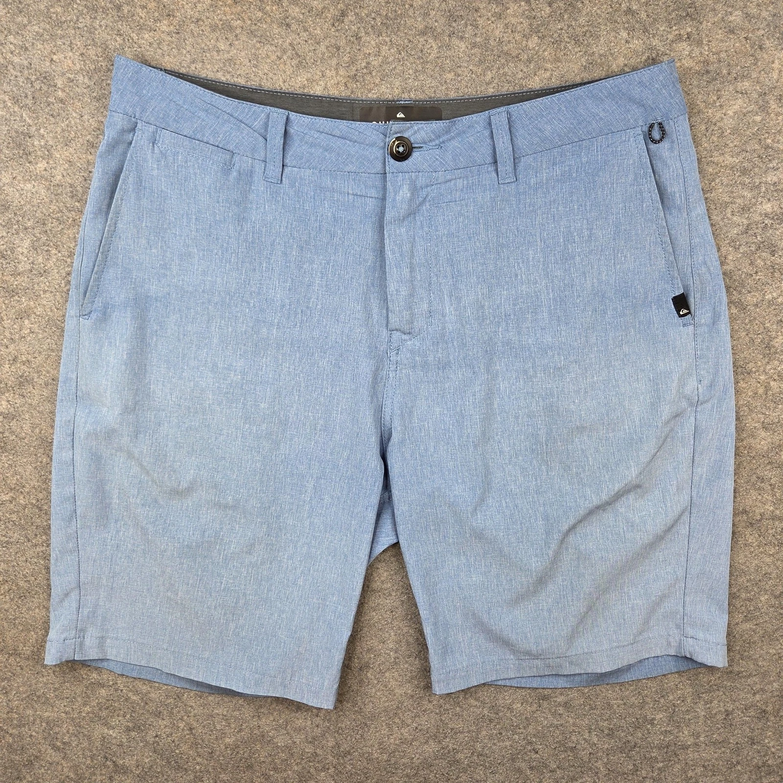 Quiksilver Amphibian Shorts Mens 33 Blue Chino 10 Inseam DryFlight Stretch