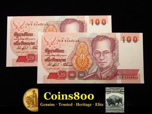 Thailand 100 Baht 1994-2003 UNC Sequential P97 Series 14 Rama IX ประเทศไทย 1g942